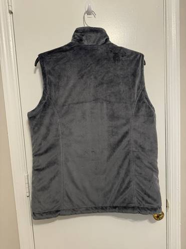 Free Country Reversible Grey Fuzzy Puffer Vest Sleeveless Full Zip Jacket Large