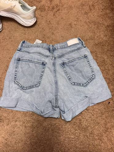 Hollister High Rise Distressed Mom Shorts