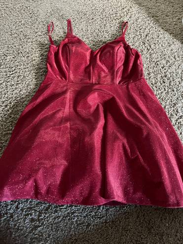 Red Dress Boutique Red Sparkly Mini Dress