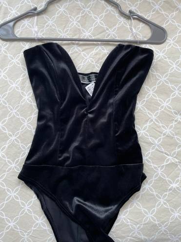 One Piece Black Velvet Body Suit