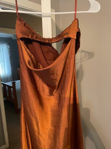 Burnt Orange Silk Dress Size XS