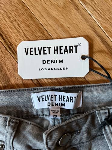 Velvet Heart Alisia Mid Rise Distressed Grey Skinny Jeans