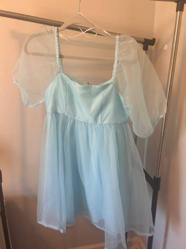 TCEC Light Blue Puff Sleeve Dress