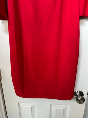 Shelby & Palmer  Red shift Dress 3/4 bell Sleeves business wedding Guest formal   