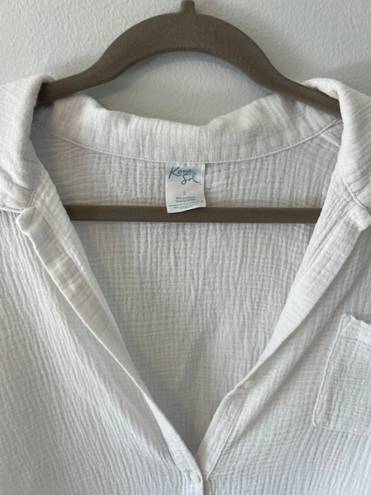 White Gauze Button Down Size L