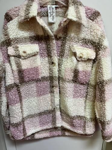 Sadie and Sage Plaid Teddy Jacket