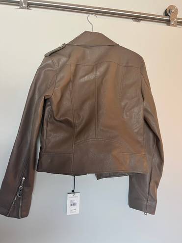 Noize Vegan Leather Jacket Tan Size XS