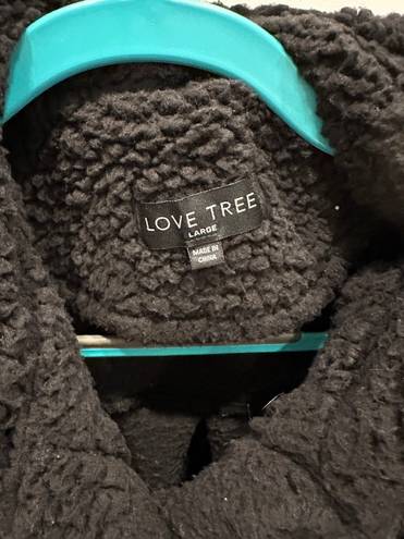 Love Tree Black Sherpa Coat 