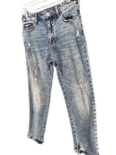 Pilcro  Jeans Womens 25 Blue Mom High Rise Distressed Denim Stretch Relaxed