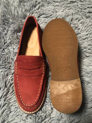 Sperry Seaport Red Penny Loafers