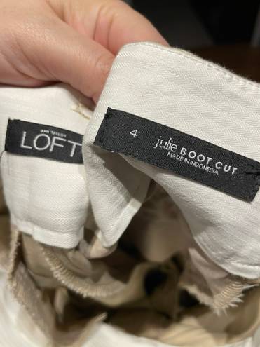 The Loft  Ann Taylor Julie Bootcut Trousers Beige Pants Women's Size 4 Casual Work
