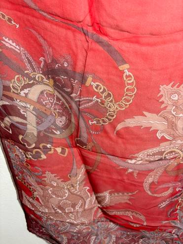 Elizabetta 100% Silk Scarf From Italy 59”x18”. 108 Red