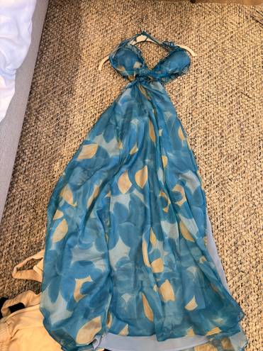 Hello Molly Luxe Resort Style Maxi Dress Blue