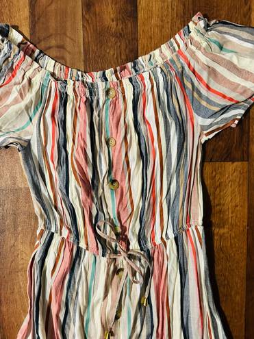 Blush Striped Button Down Hi/Low Dress Size 1X