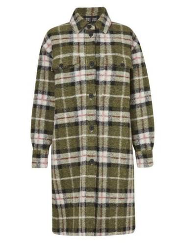 ALLSAINTS 💕💕 Tia Plaid Wool Blend Shirt Jacket ~ Green Check Print ~ US 4 NWT