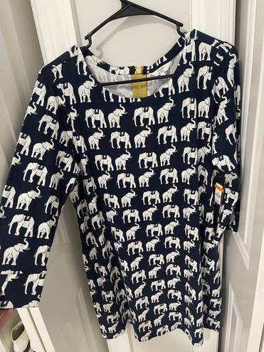 Crown & Ivy  elephant navy dress