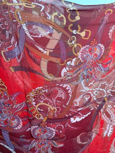 Elizabetta 100% Silk Scarf From Italy 59”x18”. 108 Red