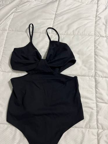 Abercrombie & Fitch  Soft A&F Collection Black Cutout Bodysuit