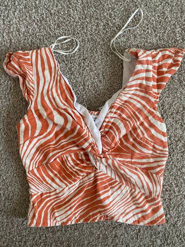 Printed Orange Top Size XS