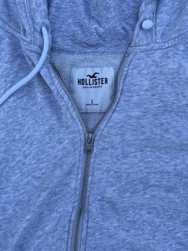 Hollister Light Grey Zip Up Hoodie