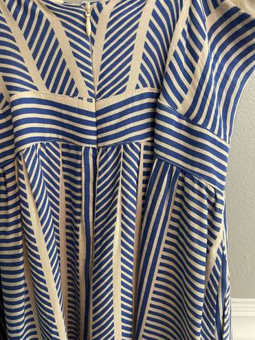 Lush Clothing Lush Women’s Blue White Cut Out Midi Dress Size Small