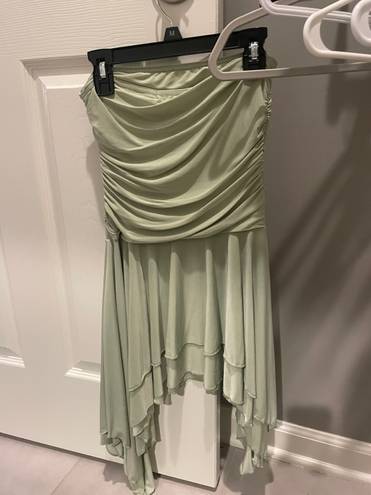 Pretty Little Thing Light Green Strapless Dress