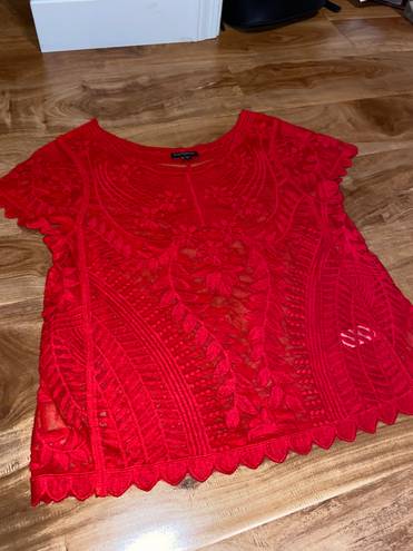 EXPRESS Red Lace Top