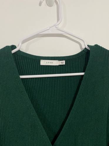 Lush Clothing Lush Green Dot Sleeve Wrap Sweater