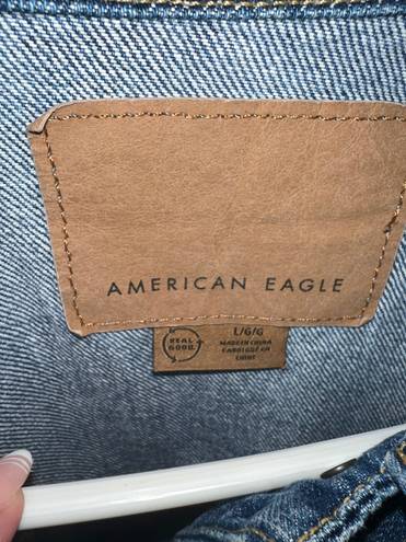 American Eagle Oversized Dark Washed Jean Jacket