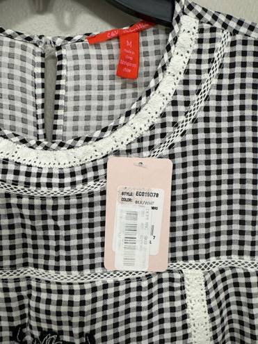 Chelsea & Violet NWT  Babydoll Gingham Plaid Short Sleeve Mini Dress- Size Medium