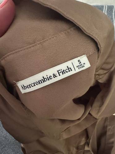 Abercrombie & Fitch Split Cuff Satin Shirt Dress