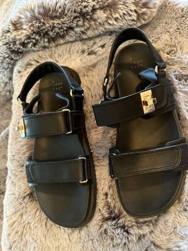 A New Day Platform Black Sandals