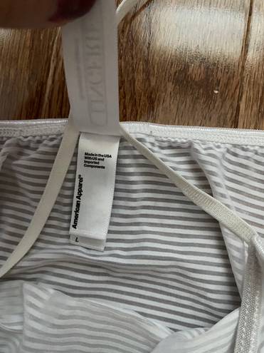 American Apparel Lingerie by  mesh striped white body suit