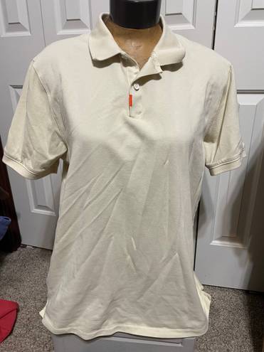 Nike Polo Womens Large Tall Short Sleeve Off White