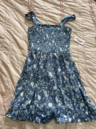 Jessica Simpson Blue and White Tiered Summer Dress