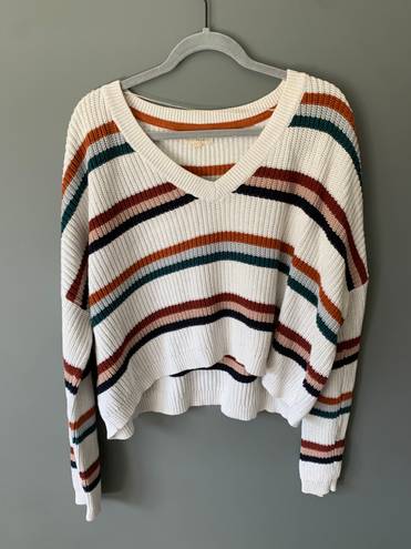 PacSun L. A. Hearts  White Color block Strip Sweater