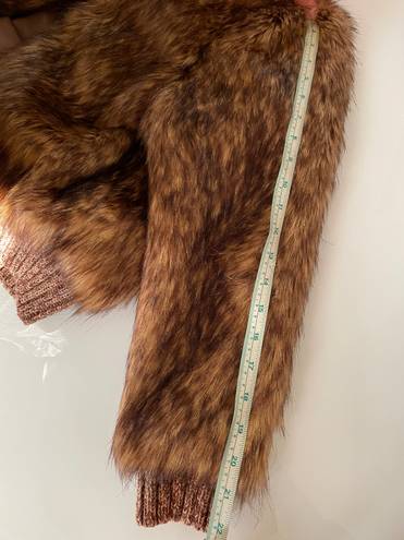 Faux Fur Jacket Brown Size XS