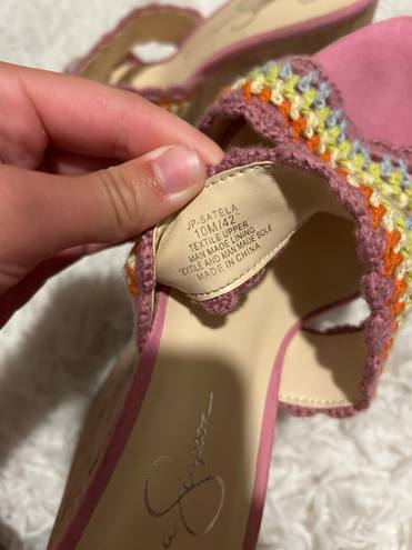 Jessica Simpson Colorful Crocheted Wedges