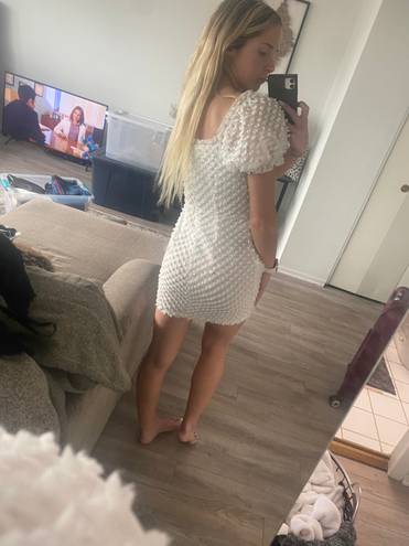 Just Me White Puff Sleeve Sundress 