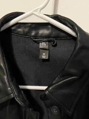 Alya Cropped Black Leather Jacket