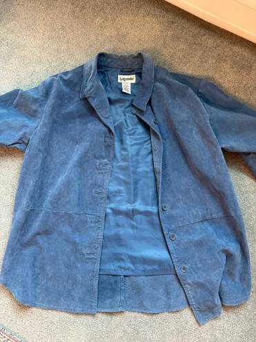 Vintage Blue NYC Thrifted  Leather Suede Jacket