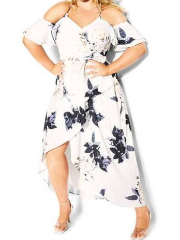 City Chic  Delicate Floral Cold Shoulder Maxi Dress Large 20 NEW