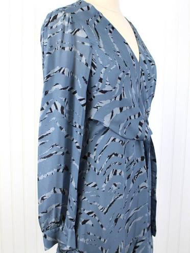 Parker  Womens 4 Miles Faux Wrap Silk Blend Dress Flounce Zebra Romantic Feminine