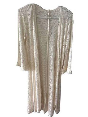 Hollister  Ivory Lace Duster Cardigan Sweater S Women's Lightweight