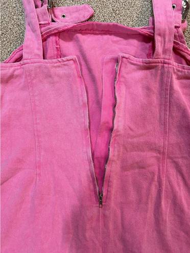 Pink Denim Buckle Dress Size L