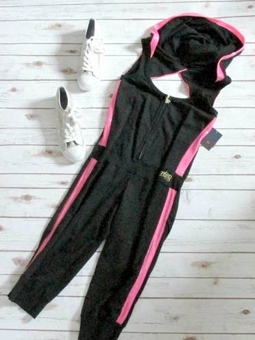 Dereon Cropped Jumpsuit Hooded Black Size XL