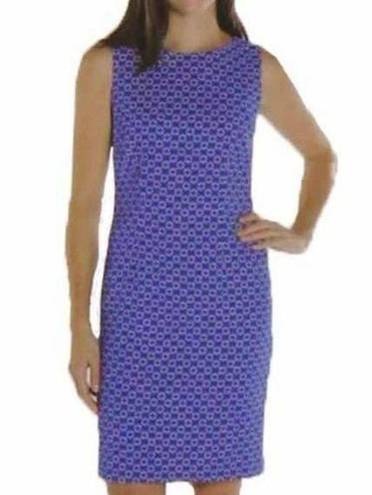 Mario Serrani  blue geometric sheath dress 2