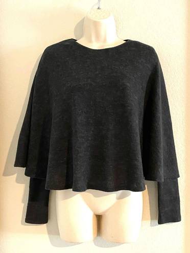 ZARA NWT  poncho style charcoal gray sweater. Sz S