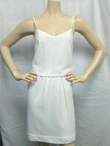 The Loft "" WHITE EYELET OVERLAY TOP CAREER CASUAL DRESS SIZE: 2P NWT $80