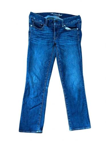 American Eagle  for aerie Artist Cropped Denim Blue Jeans Size 6